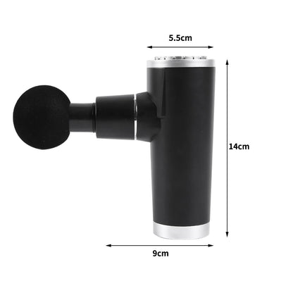 Mini Massage Gun Massager 4 Head USB Charcoal 
