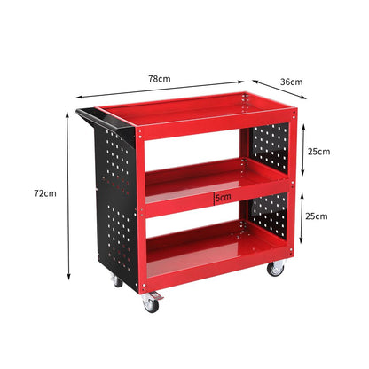 Tool Trolley Cart Workshop Storage Portable Steel Trolly Red/BlueBlack