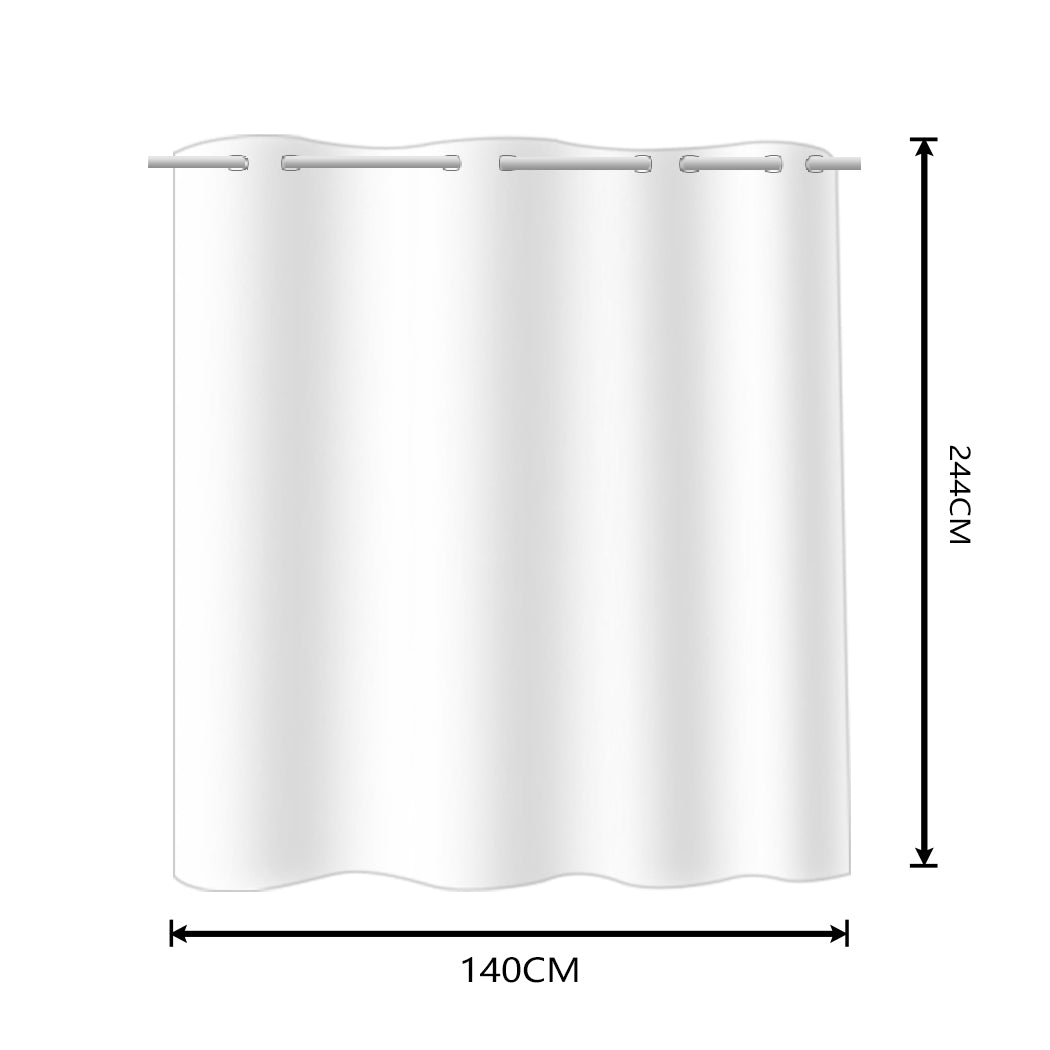 2x Blockout Curtains Panels 3 Layers with Gauze Room Darkening 140x244cm Rose