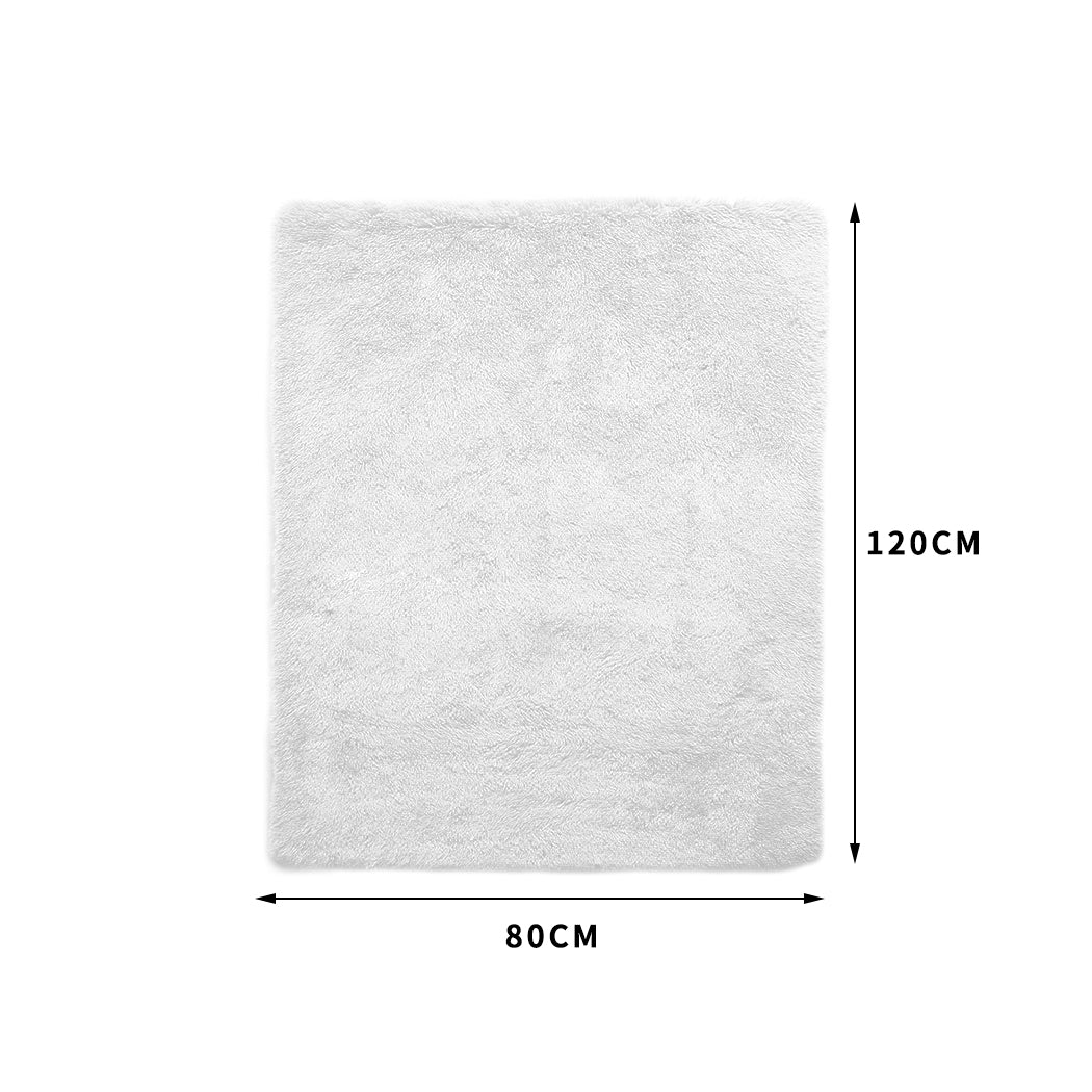 Designer Soft Shag Shaggy Floor Confetti Rug Carpet Home Decor 80x120cm White