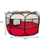 Dog Cat Puppy Play Round Crate Cage Tent Portable L Red