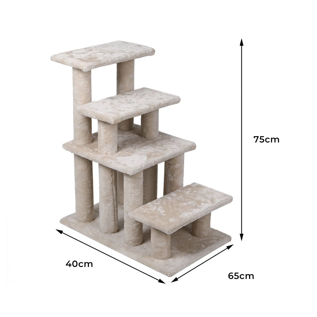 Cat Tree Beastie Scratching Condo Tower Scratcher Climbing Cream 
