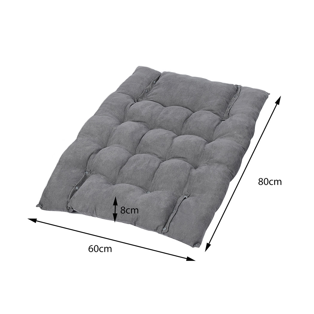 Pet Bed 2 Way Use Dog Cat Soft Warm Calming Mat Grey M 
