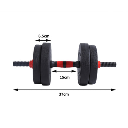 10KG Adjustable Rubber Fitness Dumbbells 
