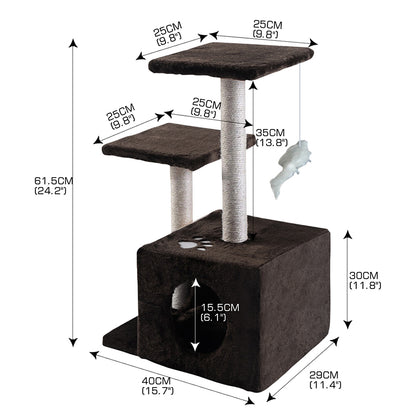 Environmental Friendly 0.6M Cat Scratching Post Tree-Dark Brown