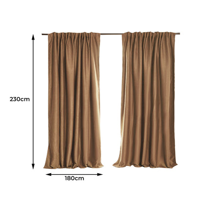 2X Blockout Curtains 180cm x 230cm- Mustard