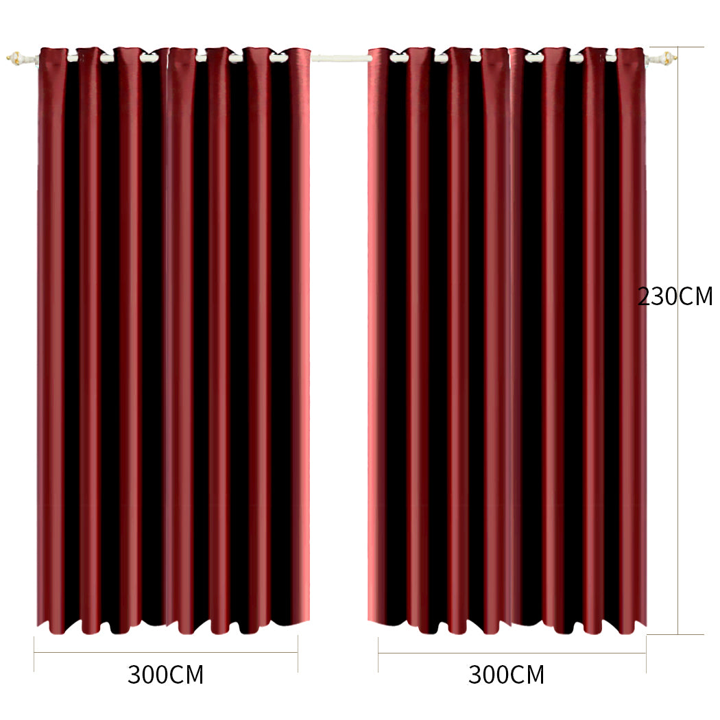 2x Blockout Curtains Room Darkening 300x230cm