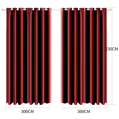 2x Blockout Curtains Room Darkening 300x230cm