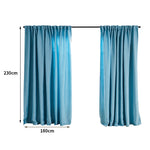 2X Blockout Premium quality Curtains blue180CM x 230CM