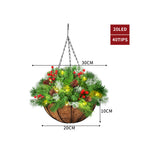 Christmas Hanging Basket Ornaments LED Lights Home Garden Porch Decor