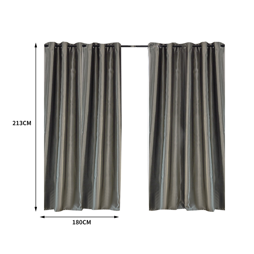 Bedroom Blockout Curtains Grey 180CM x 213CM