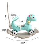 Kids 4-in-1 Rocking Horse Toddler Baby Horses Ride On Toy Rocker Green