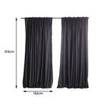 2X Blockout Curtains 132cm x 213cm- Dark Grey