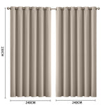 3 Layers Eyelet Blockout Curtains 240x230cm Beige