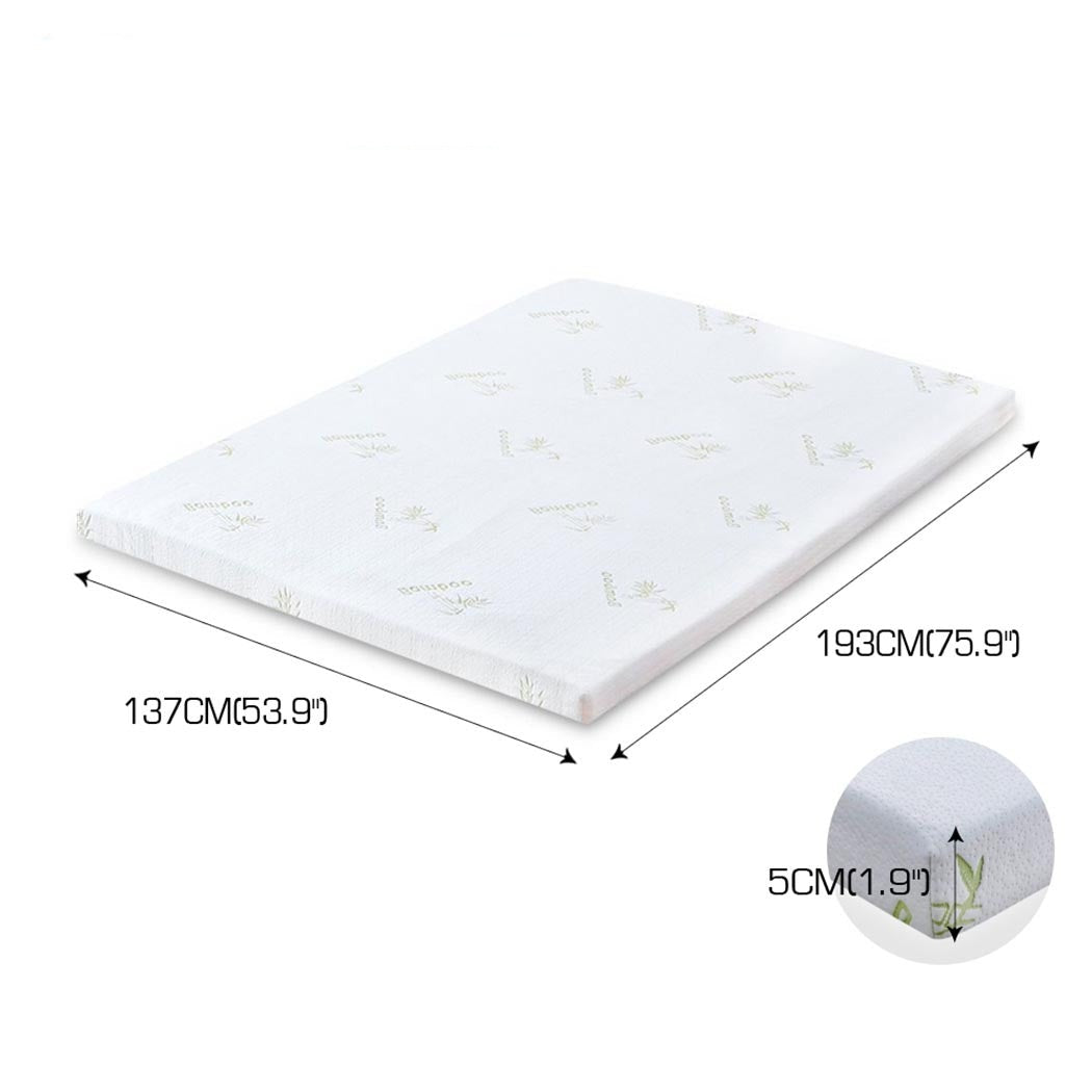 8cm Thickness Cool Gel Memory Foam Mattress Topper Bamboo Fabric Single