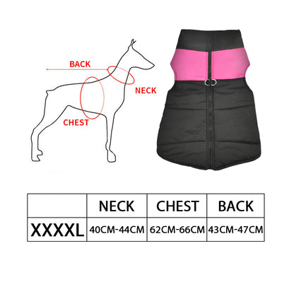 PaWz Dog Winter Jacket Padded Pet Clothes Windbreaker Vest Coat 4XL Pink