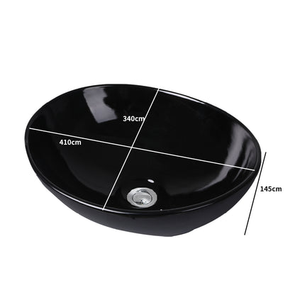 Wash Basin Oval Gloss Black