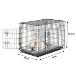 Foldable Metal Carrier Portable Kennel With Bed 36