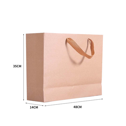 50x Brown Paper Bag Gift Carry Shopping Bags