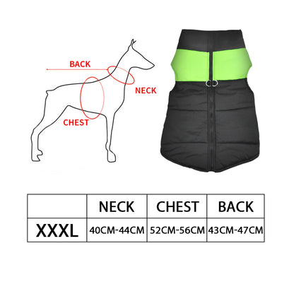 PaWz Dog Winter Jacket Padded Waterproof Pet Clothes Windbreaker Vest 3XL Green