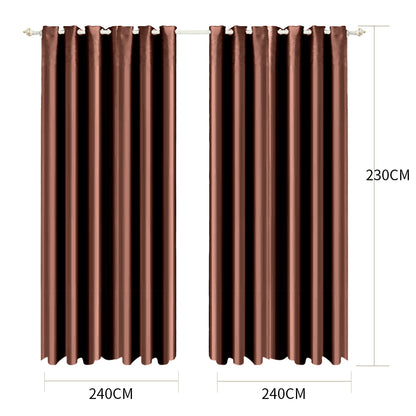 2x Blockout Curtains Panels Blackout 3 Layers 240x230cm