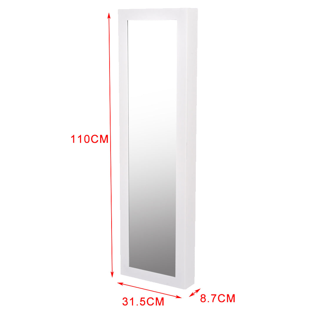 Stylish wall mount makeup and jewellery cabinet with mirror