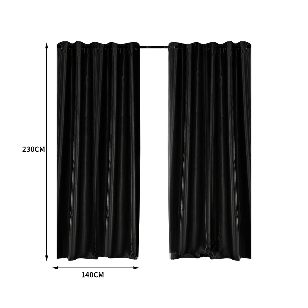 Bedroom Blockout Curtains Black 140CM x 230CM