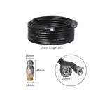 Pressure Washer 20M Extension Hose Drain Cleaner Nozzle M22 Connector