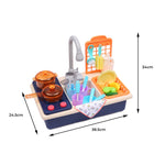 35x Kids Kitchen Play Set Dishwasher Sink - Blue