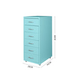 6 Drawer Metal Storage Cabinet-Blue
