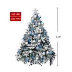 Christmas Tree 2.1M 7Ft Fairy Lights Snow Flocked Xmas Ornaments Decor