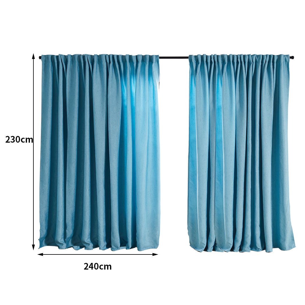 2X Blockout Premium quality Curtains blue 240CM x 230CM
