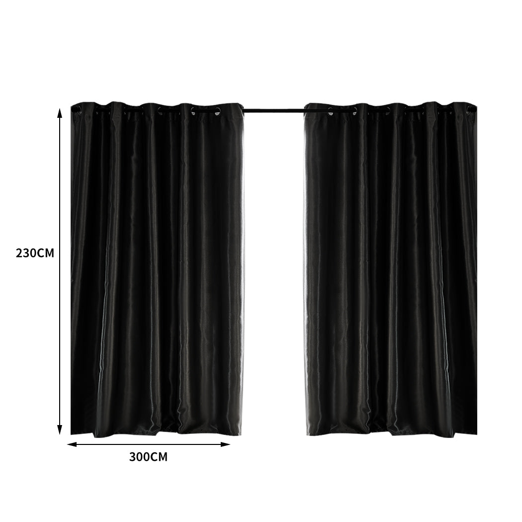 Bedroom Blockout Curtains Black 300CM x 230CM