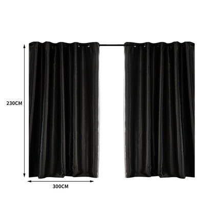 Bedroom Blockout Curtains Black 300CM x 230CM