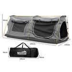 Mountview Double King Swag Camping Swags Canvas Dome Tent Hiking Mattress Grey