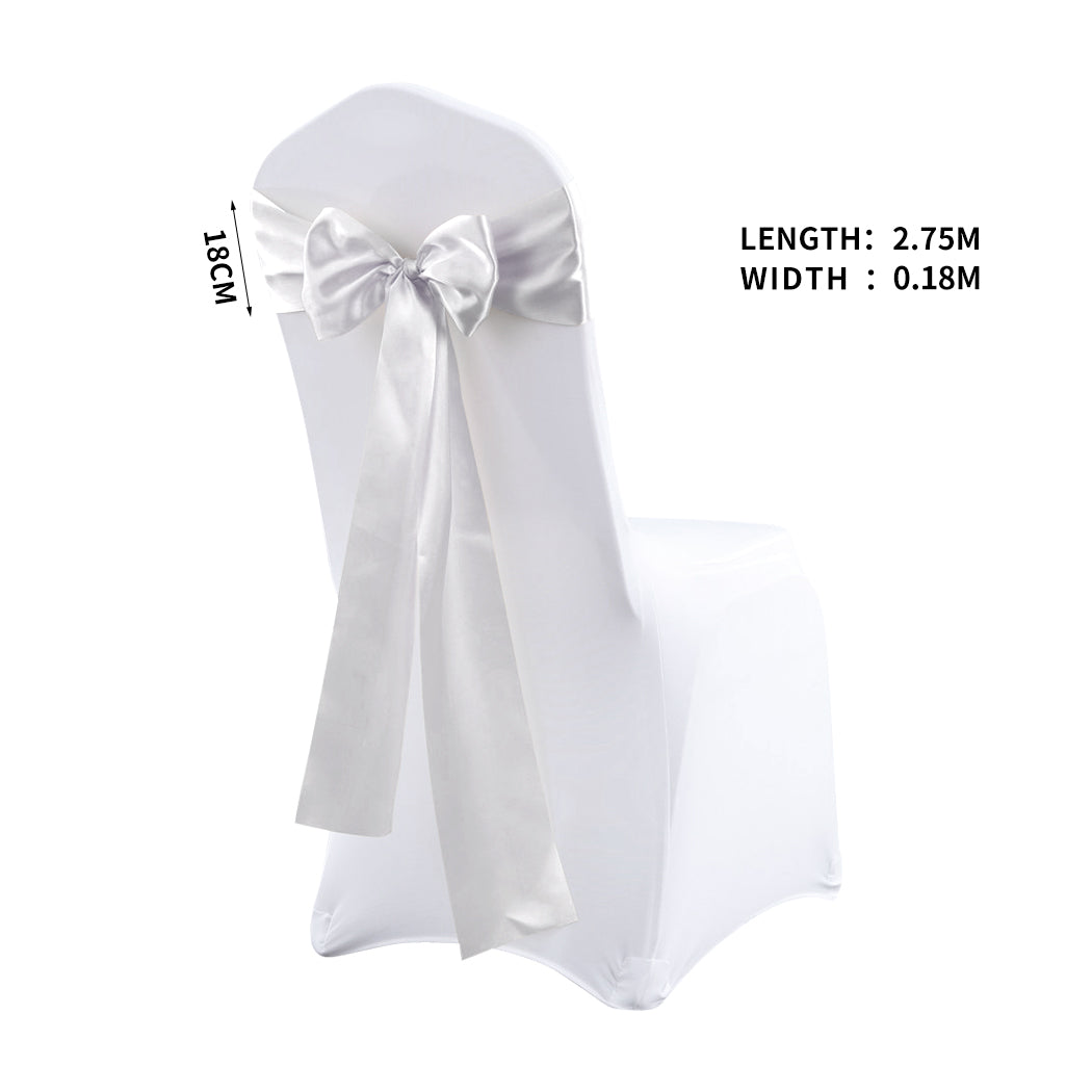 50x Satin Chair Sashes Cloth Cover Wedding Party Event Decoration Table Runner