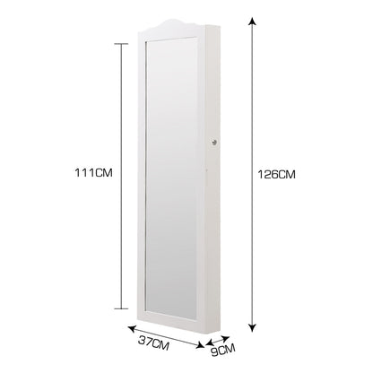 Mirror Jewellery Cabinet Makeup Storage Ear Ring Necklace Box With Led Light New