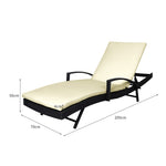 2PCS Outdoor Sun LouD21ture Wicker Lounge Garden Patio Bed Cushion