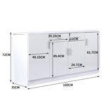 High Gloss Sideboard Storage Cabinet White