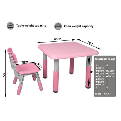 Kids Table and Chairs Children Furniture Toys Play Study Desk Set Pink/Green