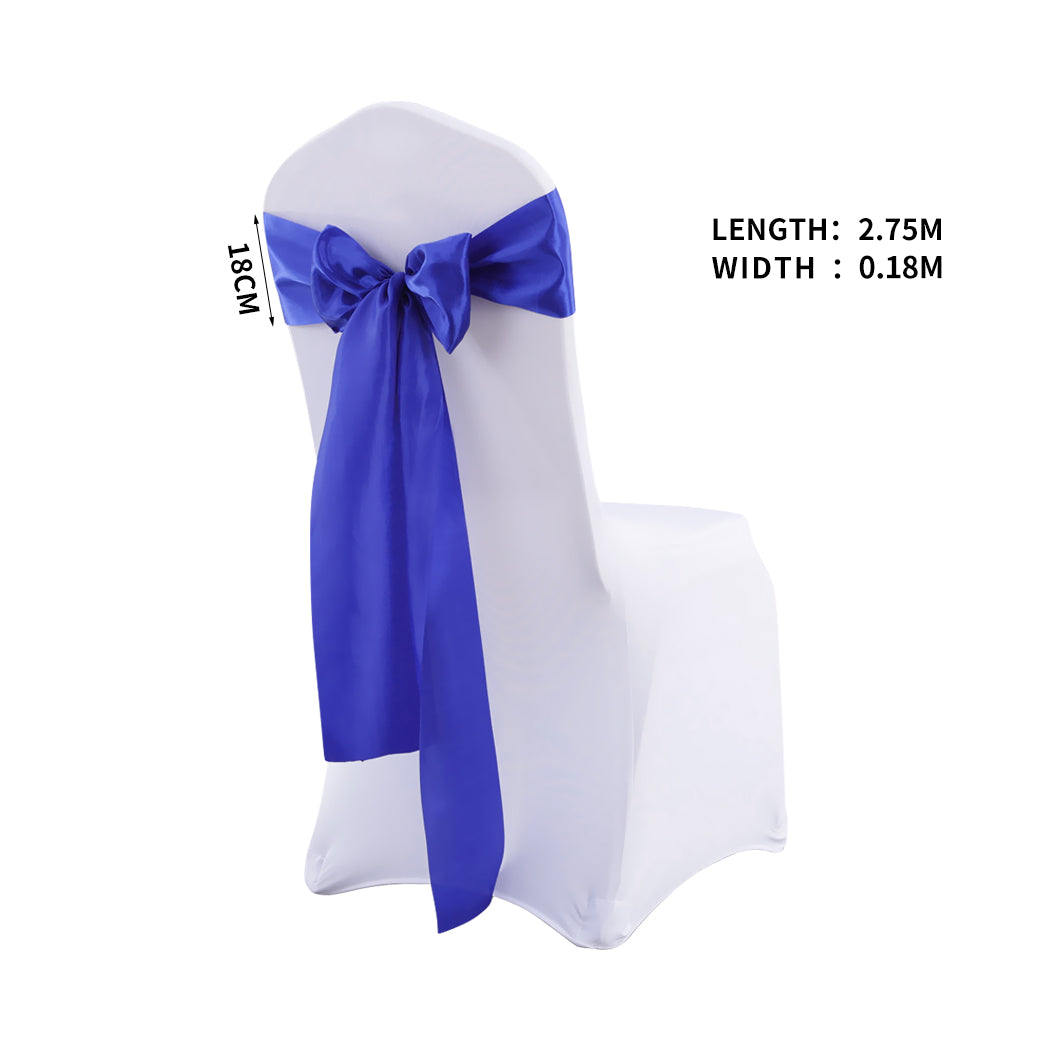 20x Satin Chair Sashes Table Runner Blue