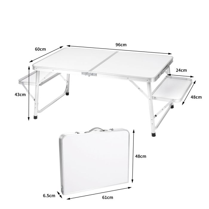 Outdoor Foldable Camping Table Chair Set-Silver