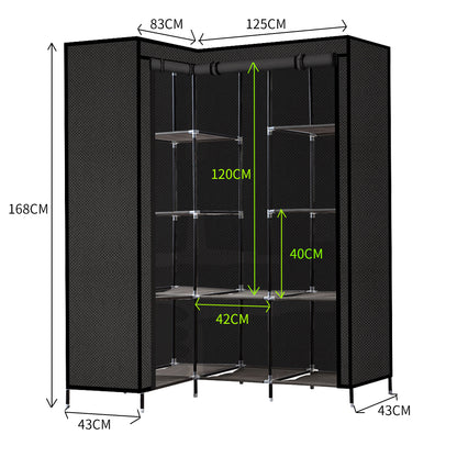 Portable Wardrobe Storage Cloth Organiser Unit Shelf Rack
