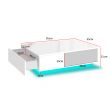 Ultra-stylish High Gloss Storage Drawer LED coffee table White/Black