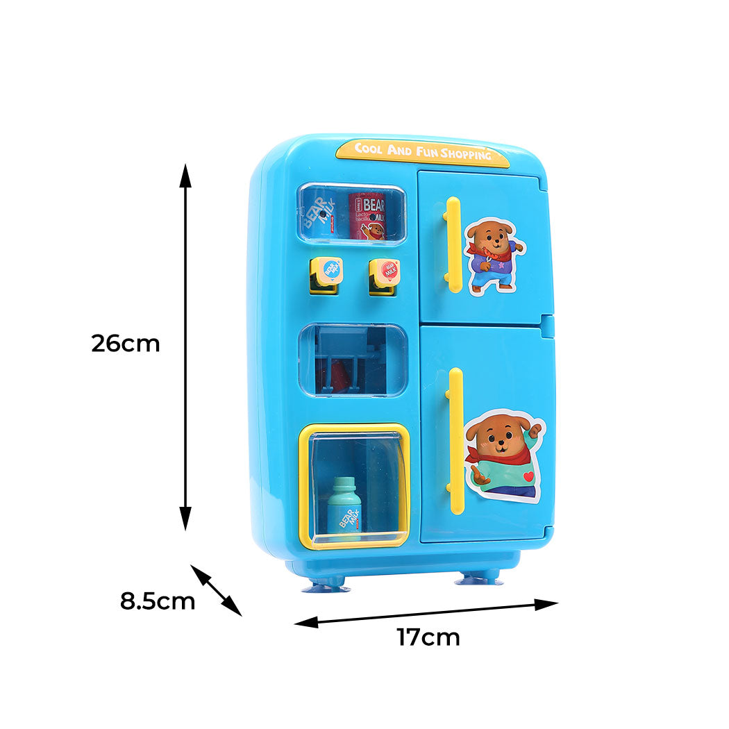 Kids Play Set 2 IN 1 Refrigerator Vending Machine - blue