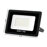 2x Emitto LED Flood Light 30W Outdoor Floodlights 220V-240V Cool White
