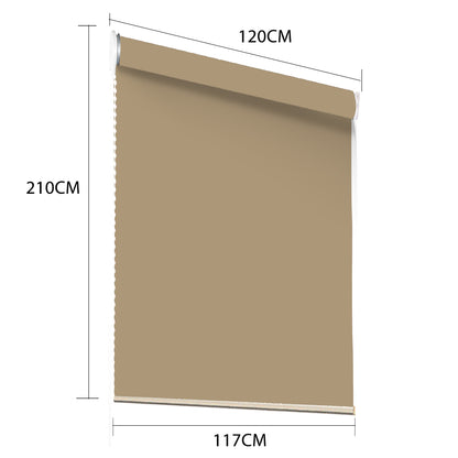 Modern Blockout Roller Blinds Curtain Full Sun Shading Room Tan 120cmx210cm