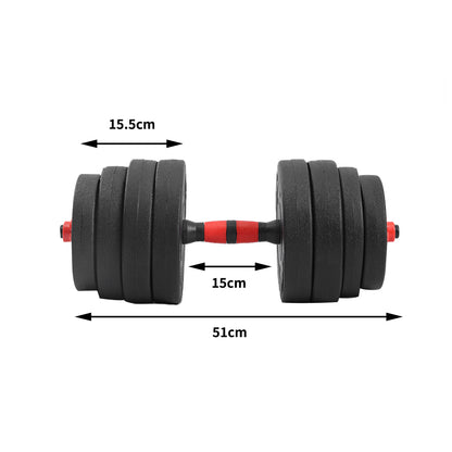 40KG Adjustable Rubber Fitness Dumbbells

