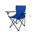 2Pcs Folding Camping Chairs-Blue