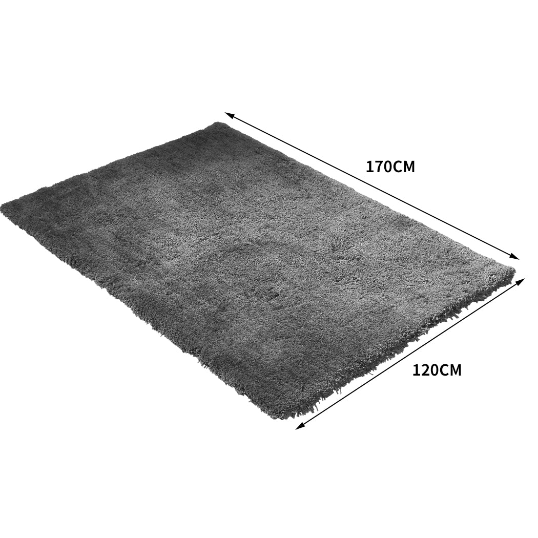 Ultra Soft Anti Slip Rectangle Floor Rug Carpet 120x170cm in Charcoal